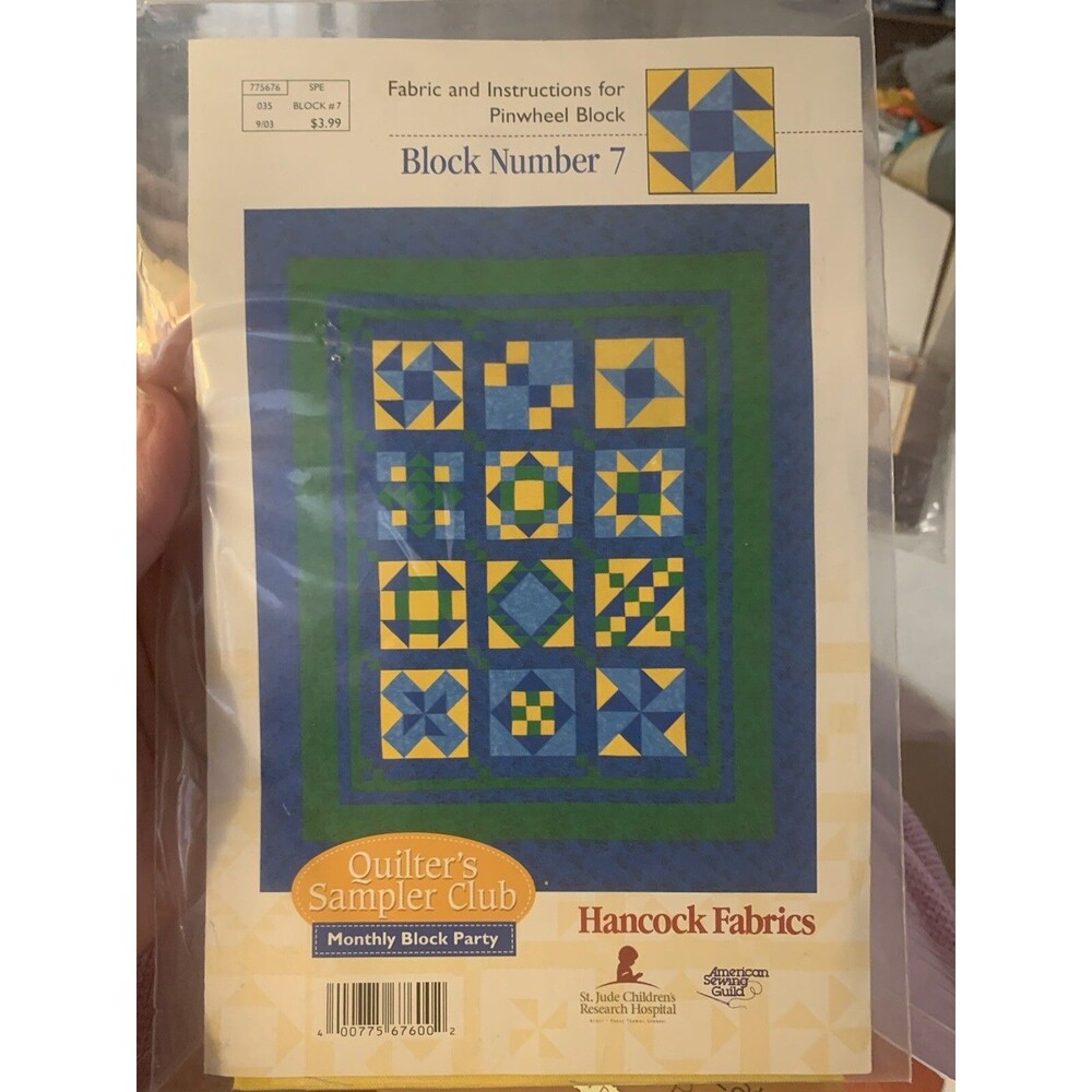 Quilter's Sampler Club Pinwheel Block #7 Qulit Pattern